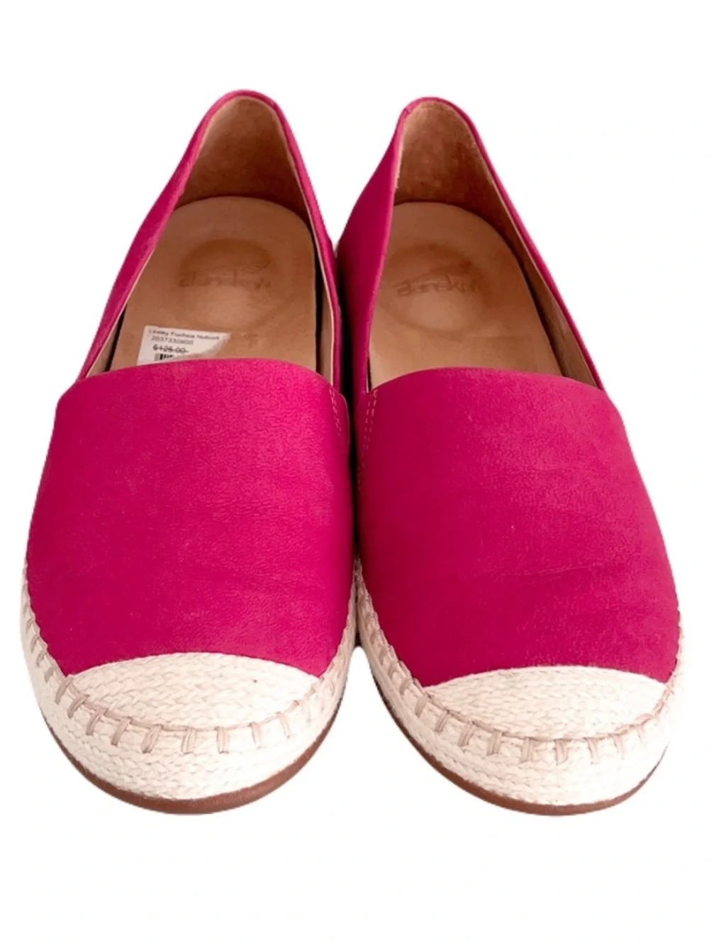 Dansko Raspberry Fuchsia Pink Nubuck Leather ‘Lesley’ Espadrille Flats, Size 39
